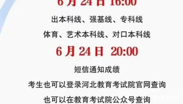 河北省高考成绩公布时间
